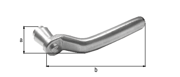 Door handle, usable on the right and left, Material: raw steel, Surface: galvanised, silver grey stove enamelled, Distance: 45 mm, Width: 120 mm