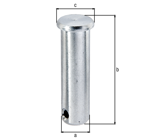 Bolt for gate hinges, Material: stainless steel, Inside dia.: 18 mm, Height: 66 mm, External dia.: 23 mm, For threads: M20