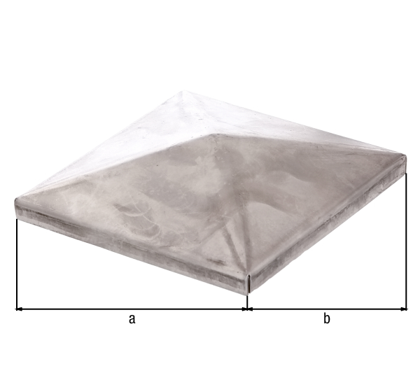 Pfostenkappe für quadratische Metallpfosten, Material: Stahl roh, zum Anschweißen, Länge: 120 mm, Breite: 120 mm, CutCase