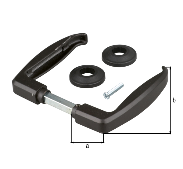 Door handle, Material: Aluminium, Contents per PU: 2 Piece, Distance: 40 mm, Width: 107.5 mm