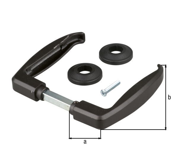 Türdrücker, Material: Aluminium, Inhalt pro PE: 1 Paar, Abstand: 40 mm, Breite: 107,5 mm