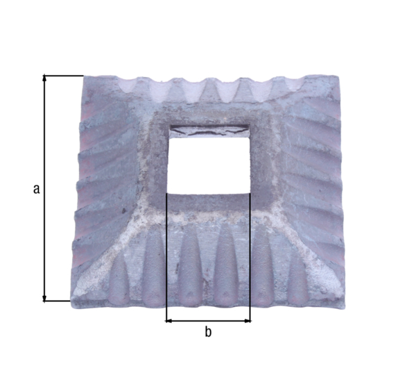 Rosetta di copertura, Materiale: acciaio grezzo, 70 mm, 20 mm, Modello: martellato