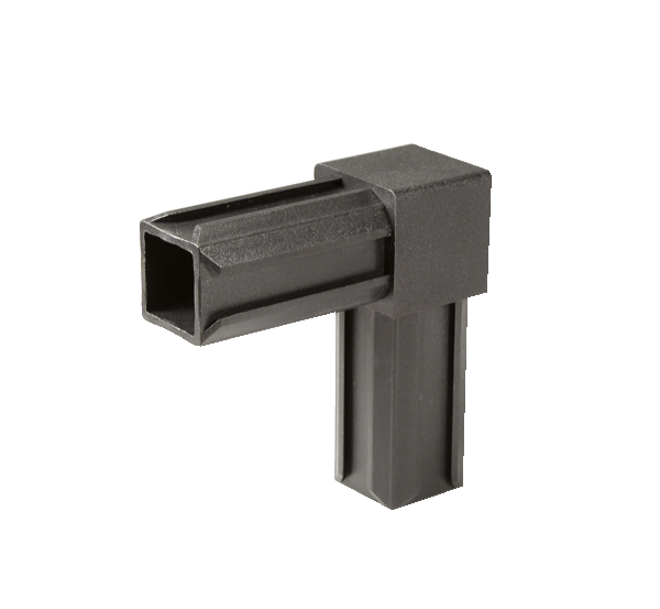 XD tube connector 90°, Material: polyamide 6, colour: black, For tube: 30 x 30 x 2.0 mm