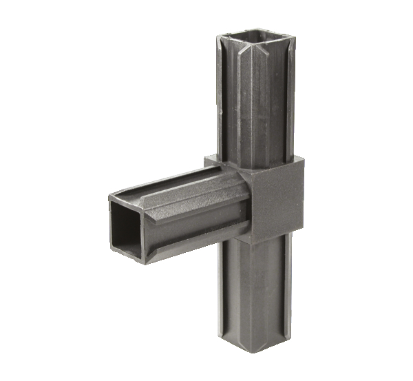 XD-Rohrverbinder T-Stück, Material: Polyamid 6, Farbe: schwarz, für Rohr: 30 x 30 x 2,0 mm
