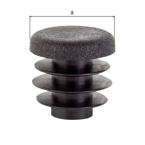 Threaded plug for round tubes, Material: plastic, colour: black, Contents per PU: 2 Piece, Diameter: 20 mm, Retail packaged