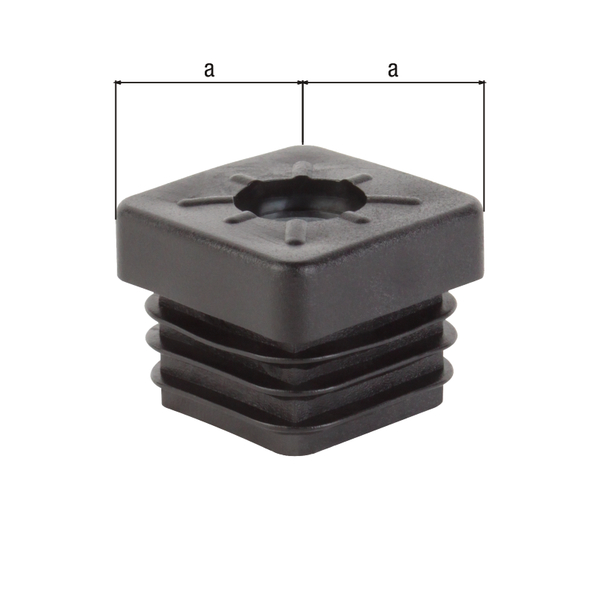 Threaded plug, Material: plastic, colour: black, Contents per PU: 4 Piece, Width: 20 mm, Thread: M8, Retail packaged
