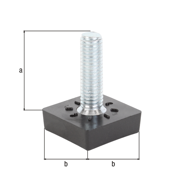 Adjusting screw for threaded plug, Material: plastic with steel thread, Contents per PU: 4 Piece, Thread length: 15 mm, Width: 20 mm, Thread: M8, Retail packaged