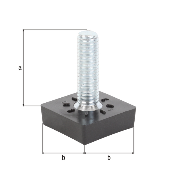 Vite di regolazione per cappuccio filettato, Materiale: plastica, con filettatura in acciaio, Contenuto per U.I.: 4 Pz., 15 mm, larghezza: 20 mm, Filettatura: M8, Con imballo self-service