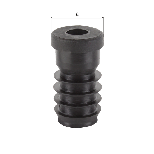 Threaded plug, Material: plastic, colour: black, Contents per PU: 4 Piece, Diameter: 25 mm, Thread: M8, Retail packaged