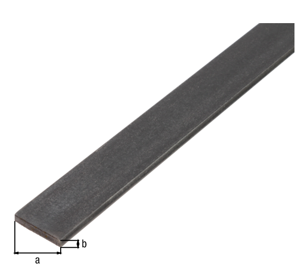 Barra piatta, Materiale: acciaio grezzo, laminato a freddo, larghezza: 15 mm, Spessore del materiale: 5 mm, Lunghezza: 2000 mm