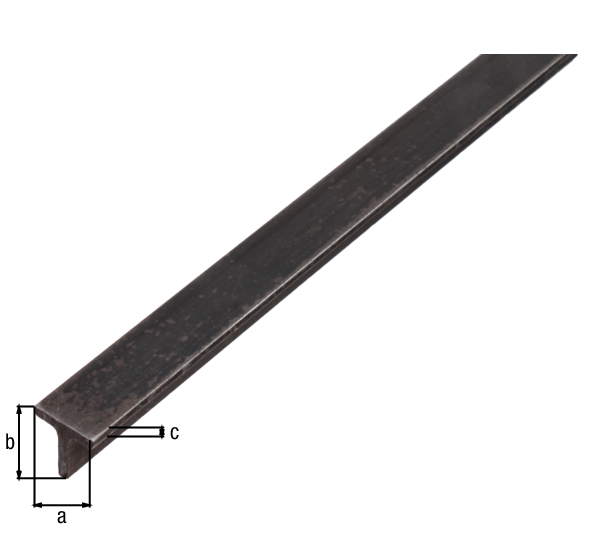 Profilo a T, Materiale: acciaio grezzo, laminato a caldo, larghezza: 25 mm, altezza: 25 mm, Spessore del materiale: 3,5 mm, Lunghezza: 2000 mm