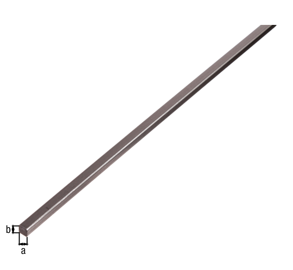 Perfil cuadrado macizo, Material: Acero crudo, laminado en caliente, Anchura: 6 mm, Altura: 6 mm, Longitud: 2000 mm