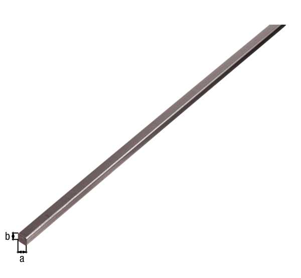 Barra quadra, Materiale: acciaio grezzo, laminato a caldo, larghezza: 10 mm, altezza: 10 mm, Lunghezza: 2000 mm