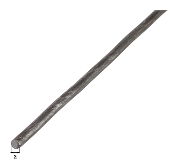 Perfil cilíndrico macizo, Material: Acero crudo, laminado en caliente, Diámetro: 10 mm, Longitud: 2000 mm