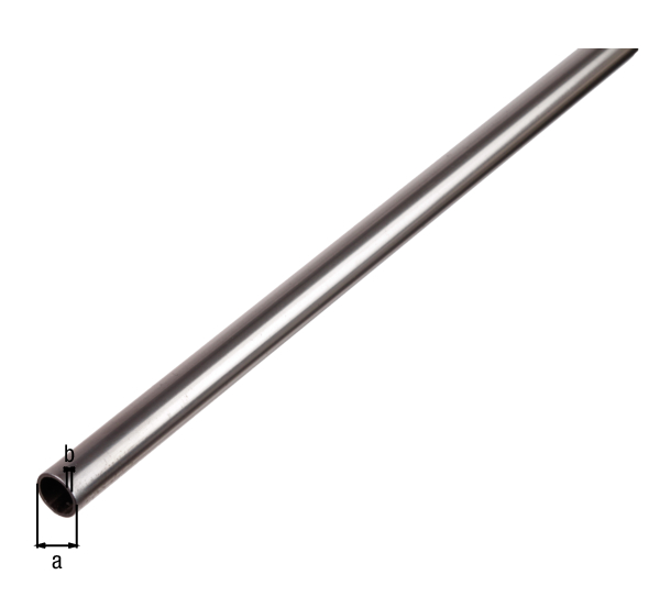 Tubo tondo, Materiale: acciaio grezzo, laminato a freddo, diametro: 12 mm, Spessore del materiale: 1 mm, Lunghezza: 2000 mm