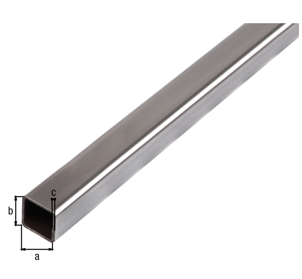 Square tube, Material: raw steel, cold rolled, Width: 12 mm, Height: 12 mm, Material thickness: 1 mm, Length: 2000 mm