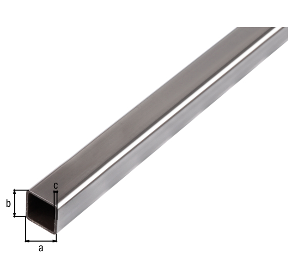 Tubo quadro, Materiale: acciaio grezzo, laminato a freddo, larghezza: 16 mm, altezza: 16 mm, Spessore del materiale: 1 mm, Lunghezza: 2000 mm