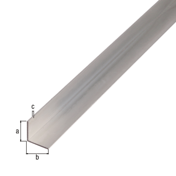 BA-Profile, angle, Material: Aluminium, Surface: untreated, Width: 15 mm, Height: 10 mm, Material thickness: 1 mm, Type: unequal sided, Length: 2600 mm