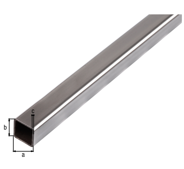 Square tube, Material: raw steel, cold rolled, Width: 20 mm, Height: 20 mm, Material thickness: 1.5 mm, Length: 2000 mm