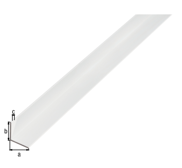 Angle profile, Material: Aluminium, Surface: silver anodised, Width: 15 mm, Height: 15 mm, Material thickness: 1 mm, Type: equal sided, Length: 2600 mm