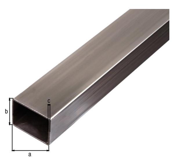 Tubo rettangolare, Materiale: acciaio grezzo, laminato a freddo, larghezza: 40 mm, altezza: 30 mm, Spessore del materiale: 1,5 mm, Lunghezza: 2000 mm