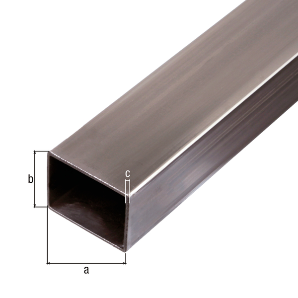 Rectangular tube, Material: raw steel, cold rolled, Width: 40 mm, Height: 20 mm, Material thickness: 2 mm, Length: 2000 mm