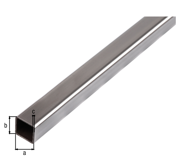 Tubo quadro, Materiale: acciaio grezzo, laminato a freddo, larghezza: 40 mm, altezza: 40 mm, Spessore del materiale: 1,5 mm, Lunghezza: 2000 mm