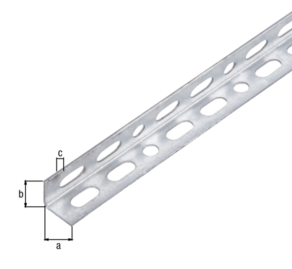 Conceptor® Winkelprofil, gelocht, Material: Stahl roh, Oberfläche: sendzimirverzinkt, Breite: 15 mm, Höhe: 15 mm, Materialstärke: 1 mm, Ausführung: gleichschenklig, Länge: 1000 mm