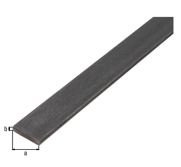Barra piatta, Materiale: acciaio grezzo, laminato a caldo, larghezza: 25 mm, Spessore del materiale: 4 mm, Lunghezza: 2000 mm