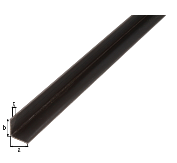 Angle profile, Material: raw steel, hot rolled, Width: 20 mm, Height: 20 mm, Material thickness: 3 mm, Type: equal sided, Length: 2000 mm