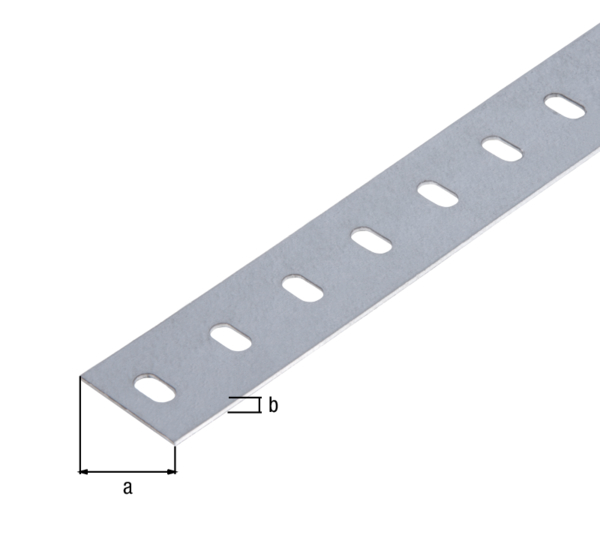 Barra piatta Conceptor® forata, Materiale: acciaio grezzo, superficie: zincata sendzimir, larghezza: 35 mm, Spessore del materiale: 1,5 mm, Lunghezza: 1000 mm