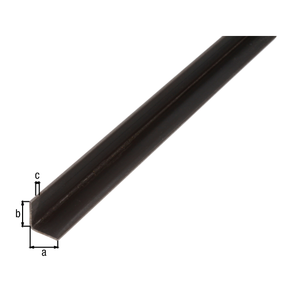 Profilo angolare, Materiale: acciaio grezzo, laminato a caldo, larghezza: 25 mm, altezza: 25 mm, Spessore del materiale: 3 mm, Modello: con lati uguali, Lunghezza: 2000 mm