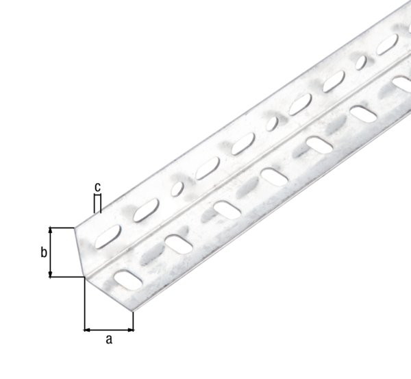 Conceptor® Winkelprofil, gelocht, Material: Stahl roh, Oberfläche: sendzimirverzinkt, Breite: 35 mm, Höhe: 35 mm, Materialstärke: 1,5 mm, Ausführung: gleichschenklig, Länge: 2000 mm