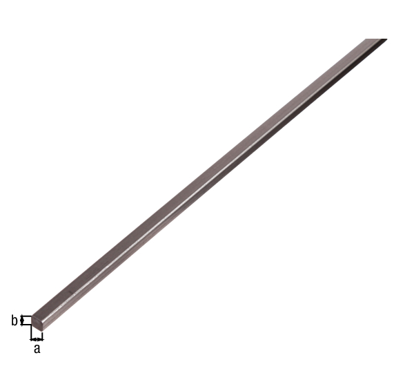 Barra quadra, Materiale: acciaio grezzo, laminato a caldo, larghezza: 10 mm, altezza: 10 mm, Lunghezza: 1000 mm