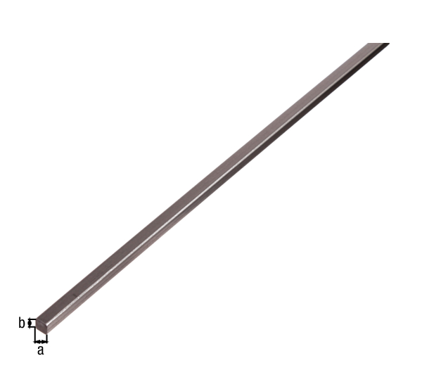 Barra quadra, Materiale: acciaio grezzo, laminato a caldo, larghezza: 12 mm, altezza: 12 mm, Lunghezza: 1000 mm