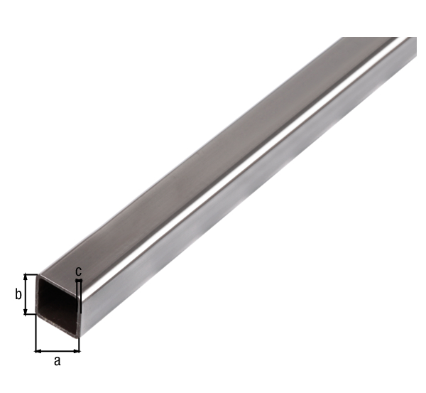 Square tube, Material: raw steel, cold rolled, Width: 16 mm, Height: 16 mm, Material thickness: 1 mm, Length: 1000 mm