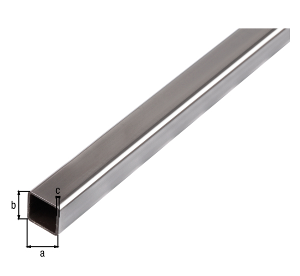 Square tube, Material: raw steel, cold rolled, Width: 20 mm, Height: 20 mm, Material thickness: 1.5 mm, Length: 1000 mm