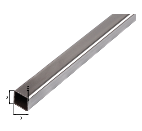 Square tube, Material: raw steel, cold rolled, Width: 25 mm, Height: 25 mm, Material thickness: 1.5 mm, Length: 1000 mm