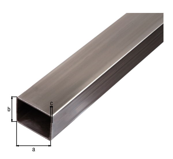 Rechteckrohr, Material: Stahl roh, kaltgewalzt, Breite: 40 mm, Höhe: 30 mm, Materialstärke: 1,5 mm, Länge: 1000 mm