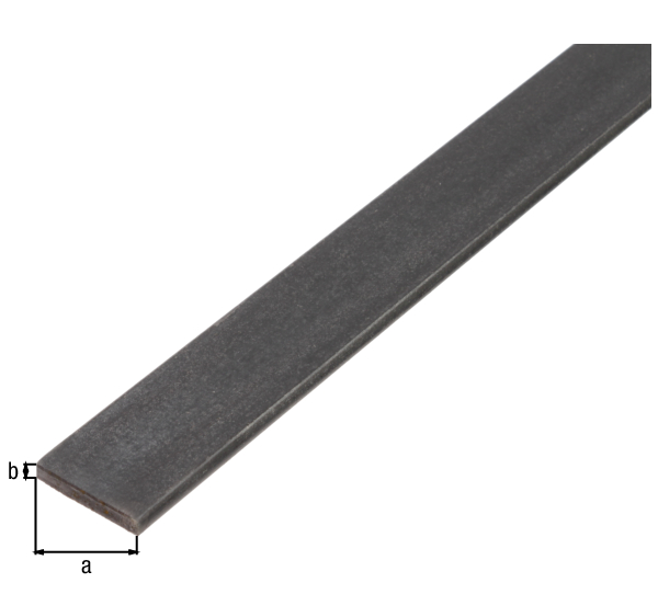 Barra piatta, Materiale: acciaio grezzo, laminato a caldo, larghezza: 30 mm, Spessore del materiale: 6 mm, Lunghezza: 1000 mm