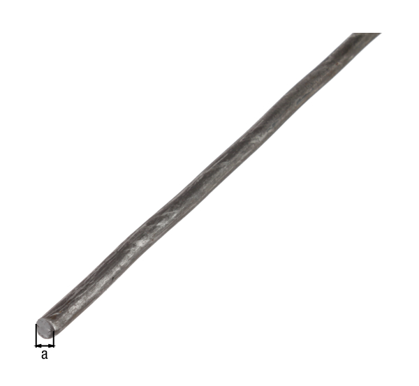 Round bar, Material: raw steel, hot rolled, Diameter: 6 mm, Length: 2000 mm