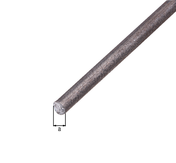 Round bar, Material: raw steel, hot rolled, Diameter: 6 mm, Length: 1000 mm