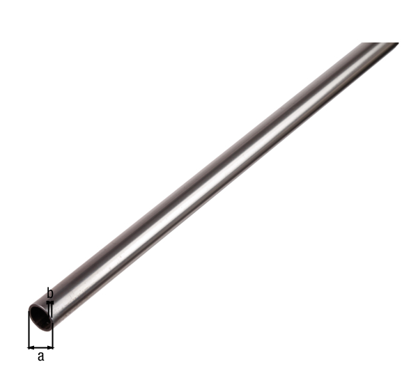 Tubo tondo, Materiale: acciaio grezzo, laminato a freddo, diametro: 16 mm, Spessore del materiale: 1 mm, Lunghezza: 1000 mm