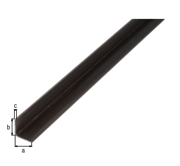 Angle profile, Material: raw steel, hot rolled, Width: 20 mm, Height: 20 mm, Material thickness: 3 mm, Type: equal sided, Length: 1000 mm