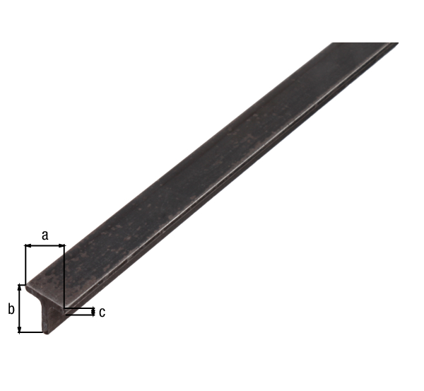 T profile, Material: raw steel, hot rolled, Width: 20 mm, Height: 20 mm, Material thickness: 3 mm, Length: 1000 mm