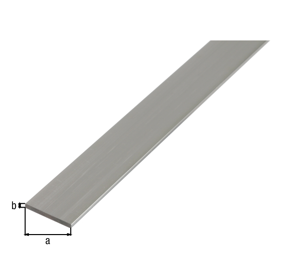 Profilé plat, Matériau: Aluminium, Finition: brute, Largeur: 20 mm, Épaisseur du matériau: 2 mm, Longueur: 2600 mm