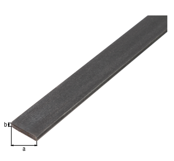 Flat bar, Material: raw steel, cold rolled, Width: 10 mm, Material thickness: 2 mm, Length: 1000 mm