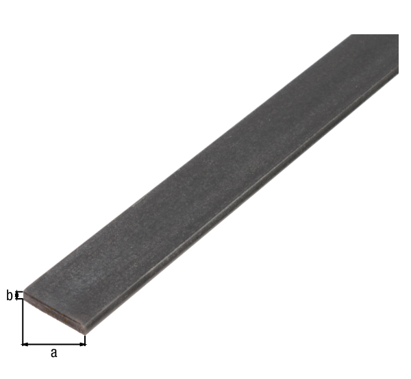 Flat bar, Material: raw steel, cold rolled, Width: 25 mm, Material thickness: 2 mm, Length: 1000 mm