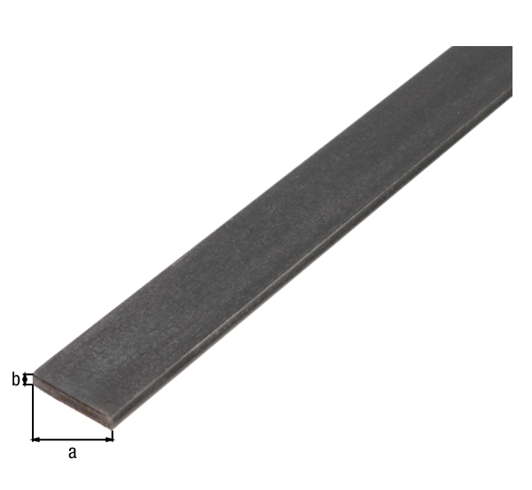 Profilé plat, Matériau: Acier brut, laminé à froid, Largeur: 30 mm, Épaisseur du matériau: 2 mm, Longueur: 1000 mm