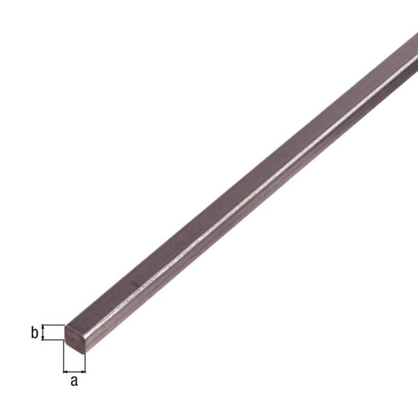 Barra quadra, Materiale: acciaio grezzo, laminato a caldo, larghezza: 14 mm, altezza: 14 mm, Lunghezza: 2000 mm